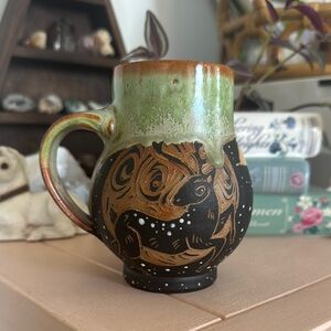 Pitch Pine Pottery Prancing Stag Mug - 14oz - Like New